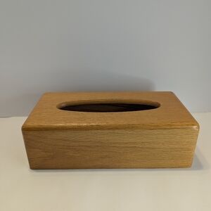 Wood Tissue Box Cover Dispenser Rectangle Vintage